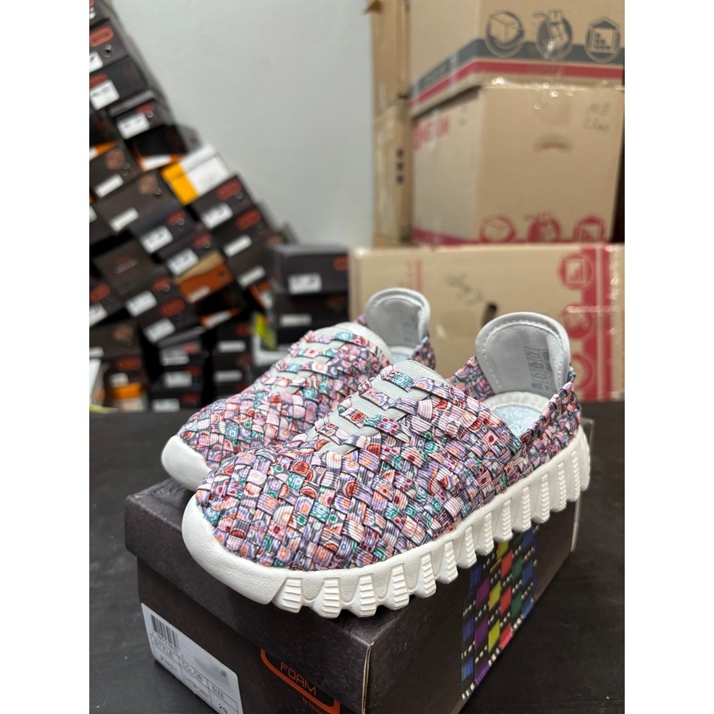 Bernie Mev Zip Vivaldi K Cotton Candy Woven Sneakers Size 29 US 11.5 Kids